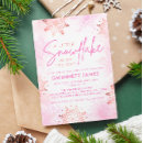 Search for pink snowflake baby shower invitations Winter