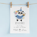 Search for panda birthday invitations Blue