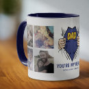 Search for dad is my superhero mugs Typography