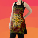 Search for red and yellow flowers aprons Geometric
