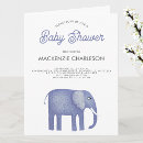 Search for safari elephant baby shower invitations Blue