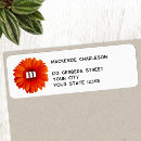 Search for orange daisy return address labels Flower