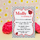 Search for ladybugs birthday invitations Cute