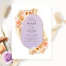 Search for peach and lavender wedding invitations Watercolor floral