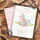 Search for pony baby shower invitations Watercolor