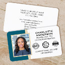 Search for teal and gold business cards Administrative professional