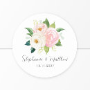 Search for pink floral wedding stickers Modern