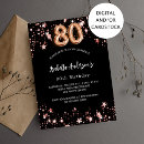 Search for gold 80th birthday invitations Black