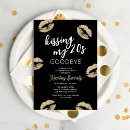 Search for goodbye kiss invitations Black and gold