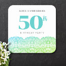Search for fiftieth birthday party stickers Green
