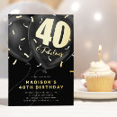 Search for foil 40th birthday invitations Milestone