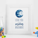 Search for moon and back nursery decor Love you