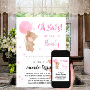 Search for balloon baby girl shower invitations Teddy bear