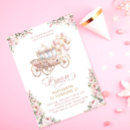 Search for princess carriage birthday invitations Pink and gold