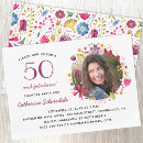 Search for 50 and fabulous invitations Pink