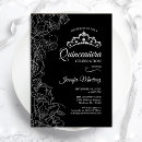 Search for black white quinceanera invitations Floral