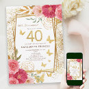 Search for geometric 40th birthday invitations Pink