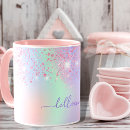Search for pink glitter mugs Rainbow