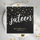 Search for black and gold sweet sixteen napkins Modern