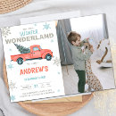 Search for red truck birthday invitations Winter