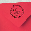 Search for wreath rubber stamps Return address