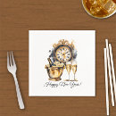 Search for new year paper napkins Black and gold