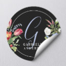 Search for floral initials stickers Black