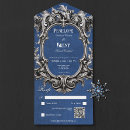 Search for blue and gray wedding invitations Monogram initial