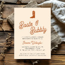 Search for cowboy boot bridal shower invitations Boots and bubbly