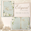 Search for elegant green and white invitations Gold