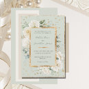 Search for sage green and white wedding invitations Gold