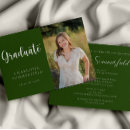 Search for green and white graduation invitations Graduate