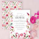 Search for pink flowers bridal shower invitations For her