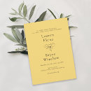 Search for yellow wedding invitations Simple minimal minimalist