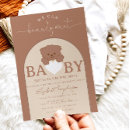Search for neutral teddy bear baby shower invitations We can bearly wait
