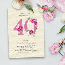 Search for country 40th birthday invitations Elegant