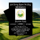 Search for golf stag party invitations Black and white