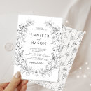 Search for black floral wedding invitations Boho chic