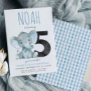 Search for blue elephant birthday invitations Boy