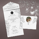 Search for black white silver invitations Boho