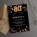 Search for black and gold 80th birthday invitations Modern