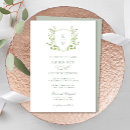 Search for monogram crest wedding invitations Leafy botanical