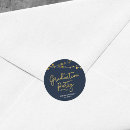 Search for blue and gold graduation stickers Grad party