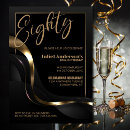 Search for formal 80th birthday invitations Black