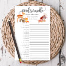 Search for woodland animals baby shower games Minimalist