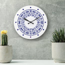 Search for white and blue kitchen clocks Pattern