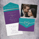 Search for turquoise silver wedding invitations Modern