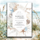 Search for blue and coral wedding invitations Coastal