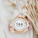 Search for black and white monogram wedding stickers Simple