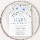 Search for baby in bloom invitations Blue
